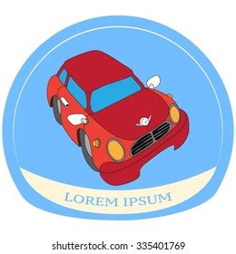 Vector Illustration Red Cartoon Car Front Stock Vector (Royalty Free ...