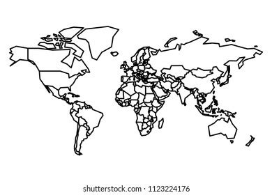 Political Map World Blank Map School Stock Vector (Royalty Free ...