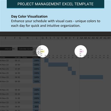 Hourly Planner Gantt Chart Excel Template, Project Management Excel ...