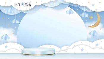 Baby Boy Shower Background Clipart Blue