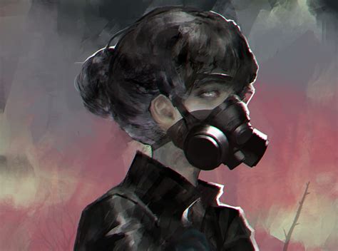 Anime girl with gas mask – Telegraph