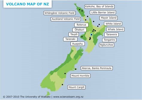 Active Volcanoes New Zealand Map | American Map