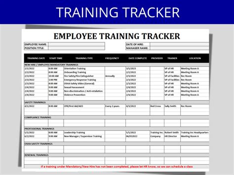 Employee Training Tracker: Excel Template for Efficient HR Training ...