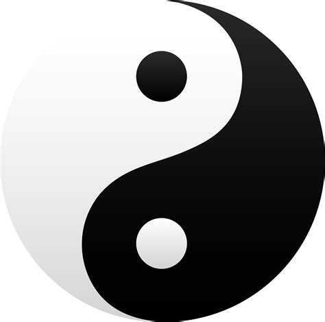 Black and White Yin Yang Symbol - Free Clip Art