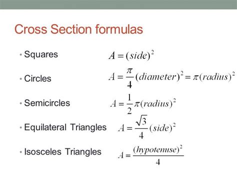 Formula To Calculate Cross Sectional Area