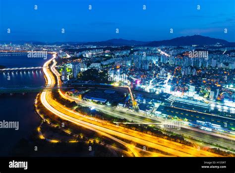 Seoul city night Stock Photo - Alamy