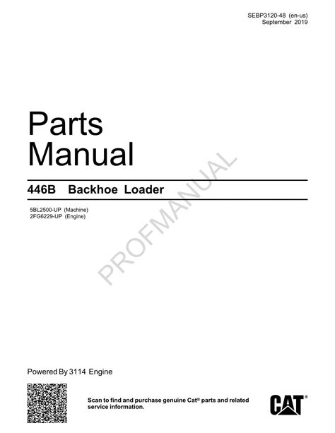 Caterpillar Cat 446B Backhoe Loader Parts Catalog Manual SEBP3120 ...