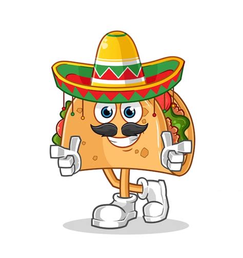 Premium Vector | Taco with sombrero cartoon character