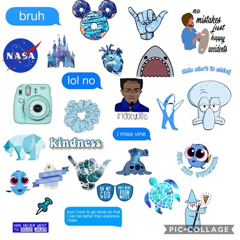 Blue aesthetic sticker collage | Aesthetic stickers, Tumblr stickers ...