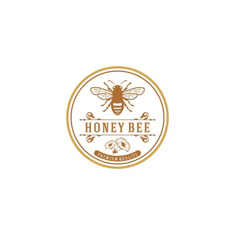 Honey bee logo in white background 2427589 Vector Art at Vecteezy