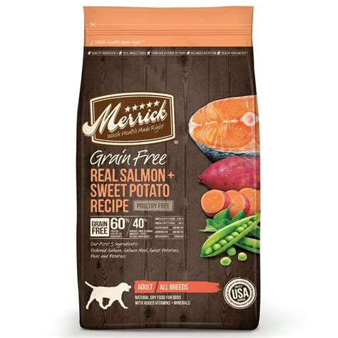 Merrick Grain-Free Real Salmon & Sweet Potato Recipe Dry Dog Food, 4 lb ...