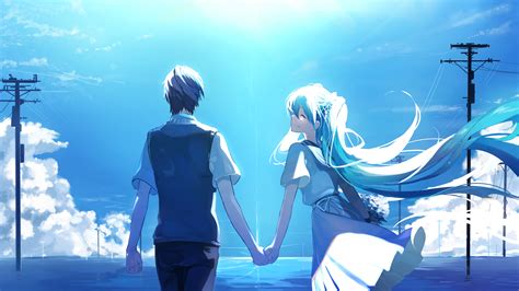 Anime Couple Holding Hands Hatsune Miku, HD Anime, 4k Wallpapers ...