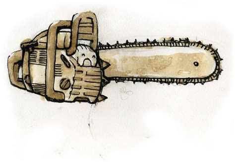 Chainsaw Drawing at PaintingValley.com | Explore collection of Chainsaw ...