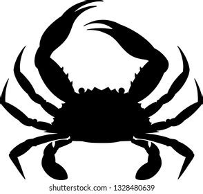 Blue Crab Silhouette Vector Illustration Stock Vector (Royalty Free ...