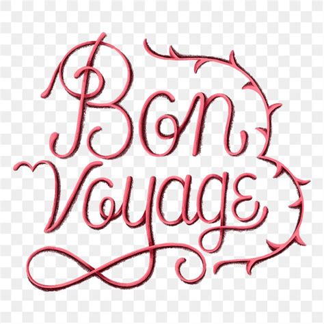 Calligraphy sticker bon voyage png | Premium PNG Sticker - rawpixel