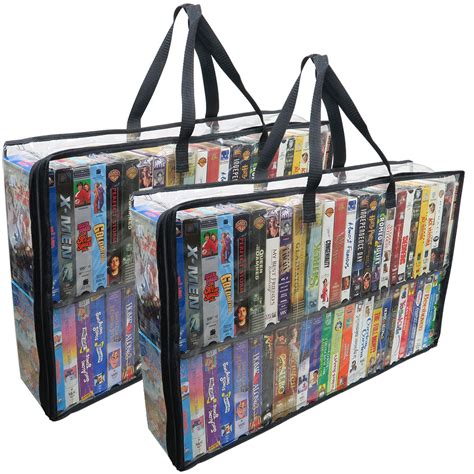 Evelots VHS Storage Bag-Movie/Video Organizer-Handles-100 Total-No Dust ...