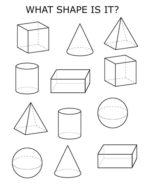 3d Shape Worksheet Year 2