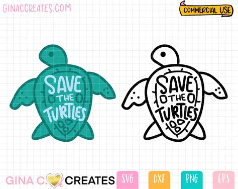 Save The Turtles SVG Gina C Creates