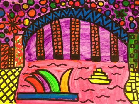 in the art room: Ken Done inspired Sydney Harbour Bridge.