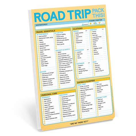 Buy Knock Knock Roadtrip Pack This! Pad - Road Trip Packing List Pad ...