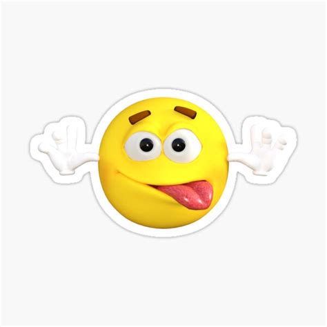 "Emoji Tongue Out Hands Waving" Sticker for Sale by Julie7526 | Redbubble