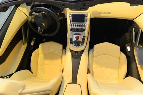 Lamborghini Aventador J Spyder Interior Editorial Photo - Image of ...