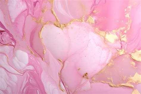 Premium AI Image | Pink marble wallpaper that is a mix of pink and gold