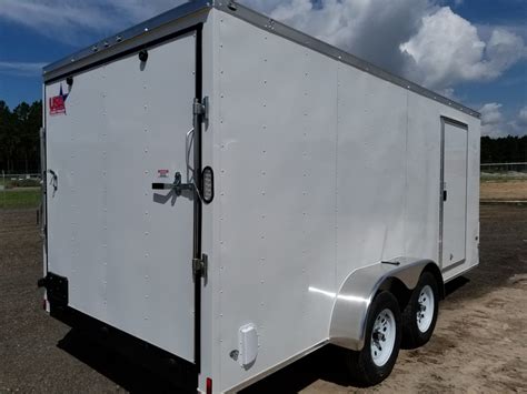 Enclosed Trailer 7x14 White (ad 60) - USA Cargo Trailer