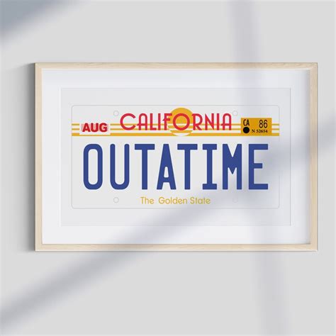 Back to the Future License Plate OUTATIME California Doc Brown - Etsy