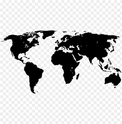 World Map With Black And White Outlineblank Map Of - World Map Png ...