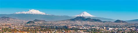 Iztaccihuatl And Popocatepetl Volcanoes And Mexico City Stock Photo ...