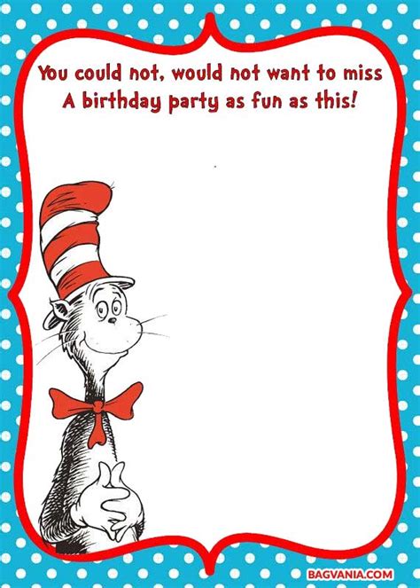 Free Printable Dr Seuss Birthday InvitationsFREE PRINTABLE Birthday ...