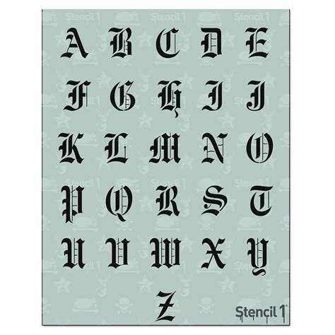 Stencil1 Letter Stencils 1 - Old English Calligraphy Letters & Numbers ...