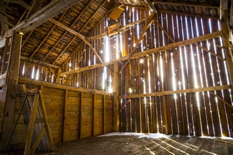 Interior Of A Rustic Old Barn Stock Photo - Image of wooden, barn: 66043254