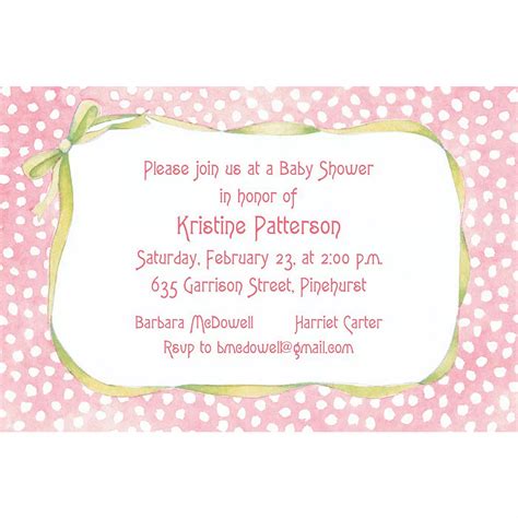 Custom Pink Polka Dots & Bow Baby Shower Invitations | Party City