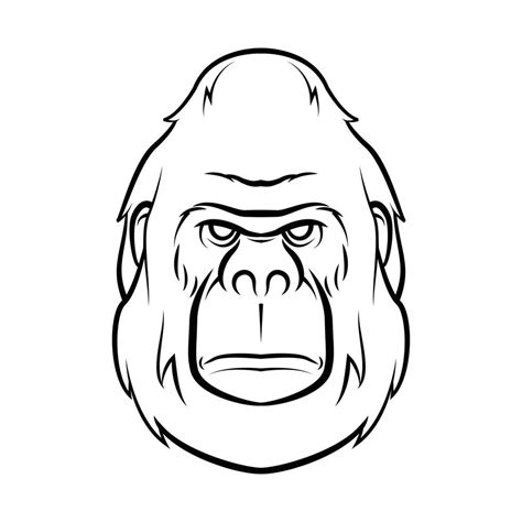 Gorilla Head tattoo Black and White 14704328 Vector Art at Vecteezy