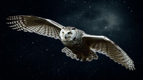 A owl flying in the night sky | Premium AI-generated image