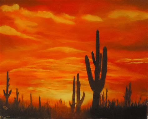 Western Sunset Painting by Claudia Lamprea - Pixels