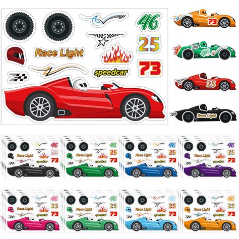 36 Sheets Make A Race Car Stickers Race Car Stickers For Kids Make Your ...