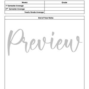 Homeschool Gradebook Printable Homeschool Grading Sheet Grade Tracker ...