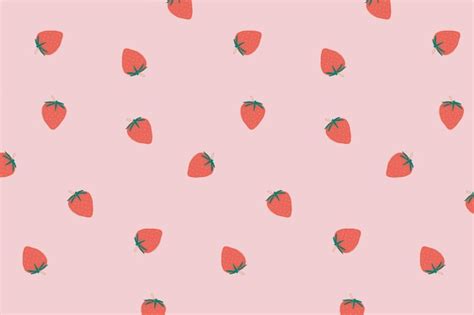 Free Vector | Cute strawberry pattern pastel background