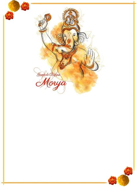 Ganpati Bappa invitation template Ganpati Invitation Card, Invitation ...