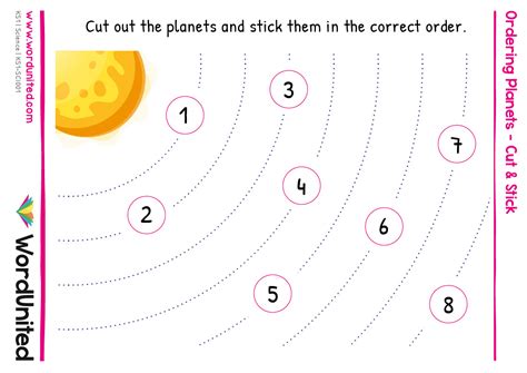 Ordering Planets - Cut & Stick - WordUnited