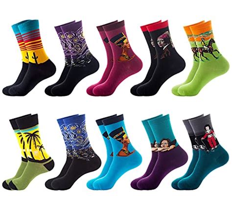 Men's Funny Dress Socks, Unisex Funky Fun Colorful Socks Novelty Cotton ...