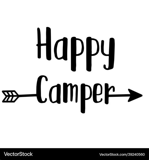 Happy camper inspirational quotes Royalty Free Vector Image