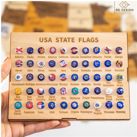 50 Pieces USA State Flags Push Pins USA Map Push Pin Pins - Etsy