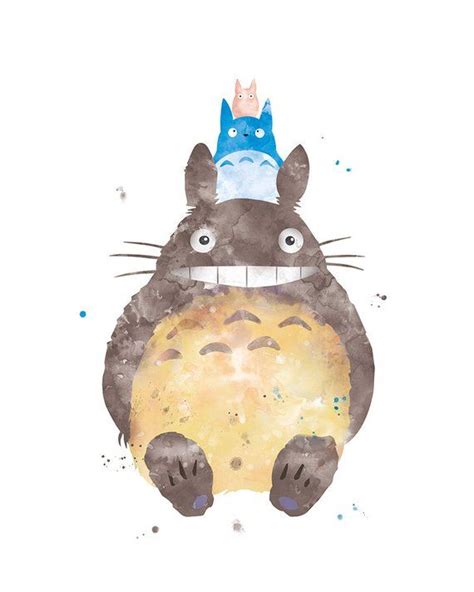 Totoro Print Totoro Watercolor Totoro Art Print Totoro Poster My ...