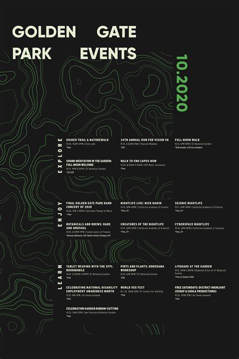 Golden Gate Park Events Poster on Behance