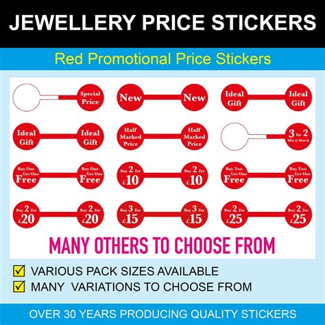 Jewellery Promotional Dumbell Stickers - Price Stickers