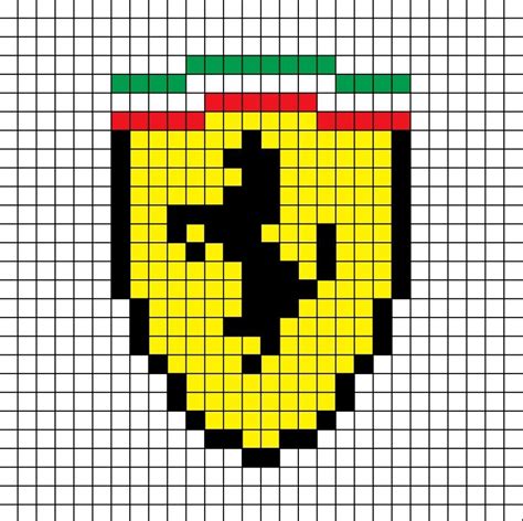 Ferrari Logo Pixel Art | Arte de píxeles fácil, Patrón de píxeles ...